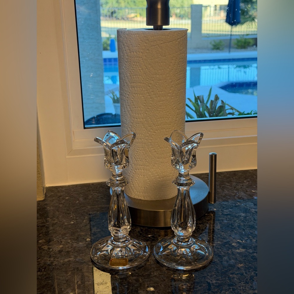 Gorham Crystal Candle Holders - Picture 3 of 3
